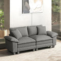 HERA'S HOUSE 88" Oversized Modular Sectional Loveseat Sofa, Corduroy Grey by HERASHOUSE
