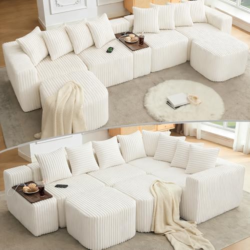 ivoros 137 Inch Modular Sectional Sofa Couch, Oversized Modern Cloud Couch by ivoros