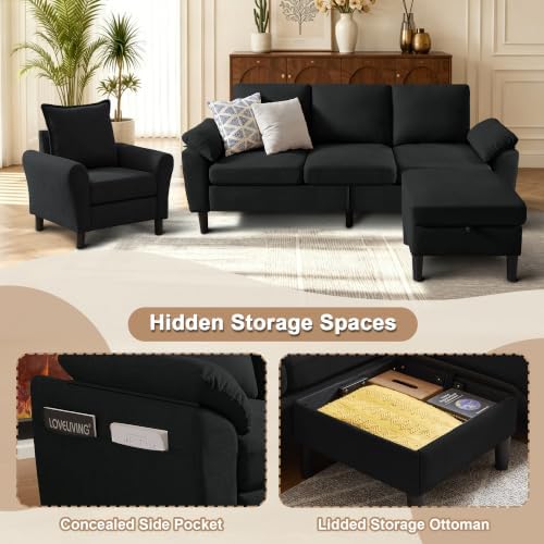 3 Pieces Sectional Sofa, Couch Set - Image 6