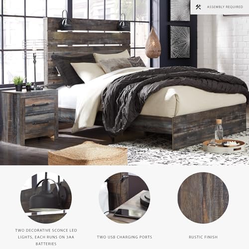 Signature Design by Ashley Drystan Rustic King Size Bed Frame - Image 4