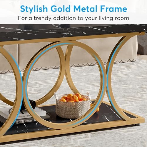 Tribesigns Rectangle Coffee Table, 47.24-inch Modern Coffee Tables - Image 6
