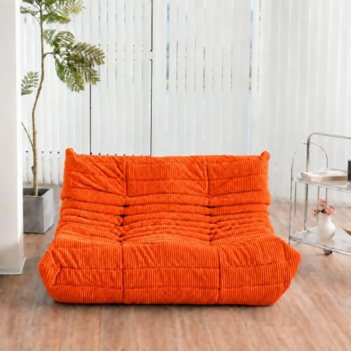 N&V Fireside Loveseat, Mid Century Armless Twin Size Floor Sofa, Soft Premium - Image 6