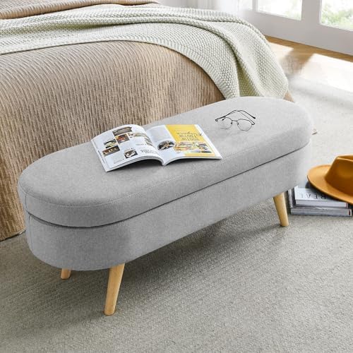 43.5" Ottoman with Storage, Storage Ottoman Bench with Safety Hinge, Bed End - Image 6