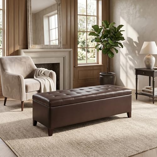Ottoman with Storage, 51 Inch Large Ottomans Storage Bench by DECODEVILLE