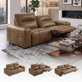 Power Reclining Loveseat Zero Gravity Genuine Leather Sofa by BAMOOLI
