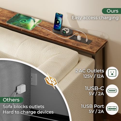 SUPERJARE 94.5 inch Narrow Behind Couch Table - Image 4