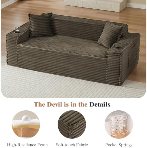 80.7" Boneless Sofa Couches - Image 5