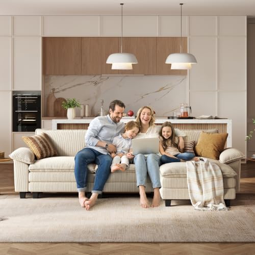 LINSY HOME 157'' Modular Sectional Sofa 4 Seat Couch Corduroy Cloud Couch - Image 6