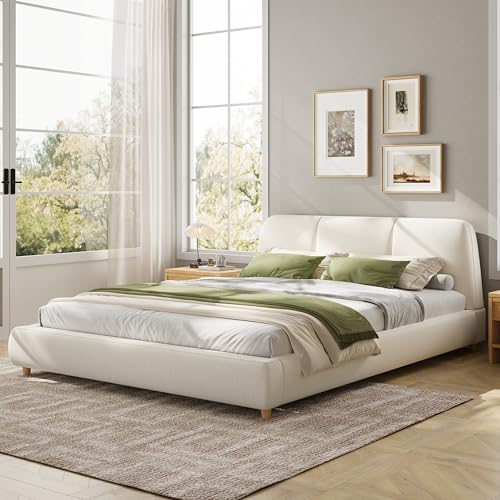 Christopher Knight Home Hazel Upholstered King Size Bed and Headboard, Linen - Image 3