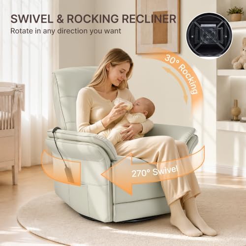 KISLOT Swivel Power Recliner Chair, Hand Remote - Image 4