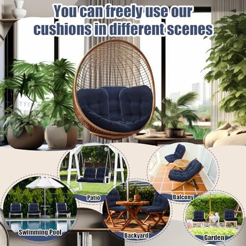 Youyole 7 Pcs Wicker Chair Cushions Set, 44 x 19'' Outdoor Waterproof Loveseat - Image 4