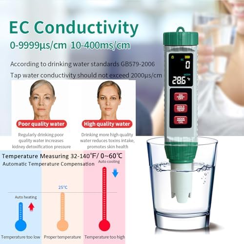 Digital Salinity Tester Pool Saltwater Tester pH and Salt Meter - Image 5
