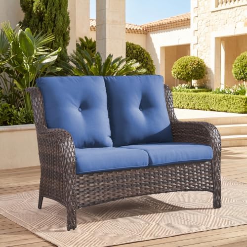 Belord Patio Sofa Luxury PE Wicker Loveseat by Belord