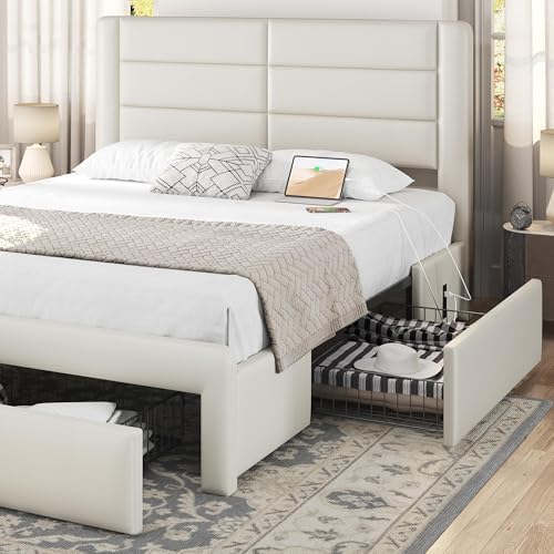 Yaheetech Queen Upholstered Bed Frame - Image 3