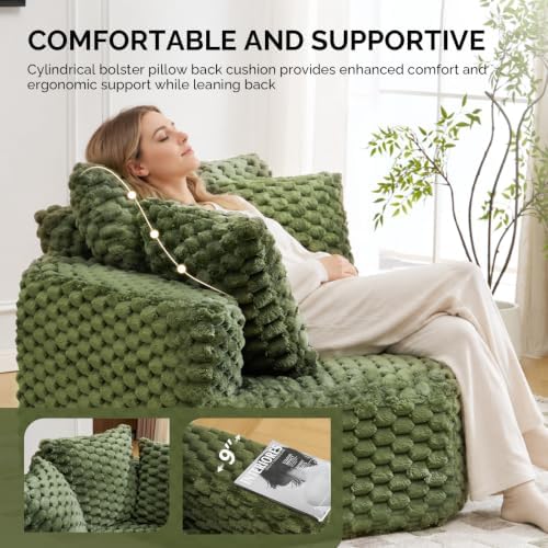 VINGLI Hexagon Boneless Chair, Modern Modular Chaise Lounge Sofa Bed, Corner - Image 5