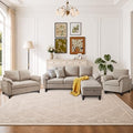 4 Pieces Sectional Sofa Set, Linen Small Couch Set by Portaforta