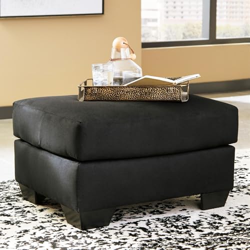 Signature Design by Ashley Black Microfiber Ottoman, 31x25 in - Image 2