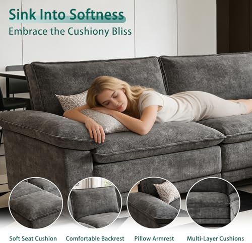 108" Modular Sectional Couch, L Shaped Cloud Sofa - Image 4