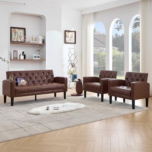 62'' Leather Loveseat Sofa Set by TYBOATLE