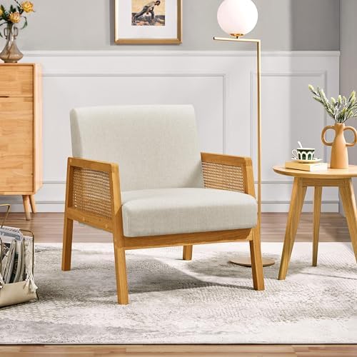 Yaheetech Rattan Accent Chair, Boho Vintage Armchair - Image 6