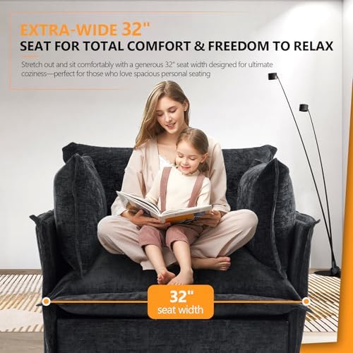 VINGLI 34" Oversized Accent Chair and A Half, Upholstered Living Room Sofa - Image 4