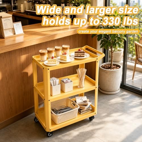 3 Tier Metal Utility Rolling Cart - Image 6