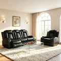 3-Piece Leather Power Recliner Sofa Set, Home Theater Seating by Unknown
