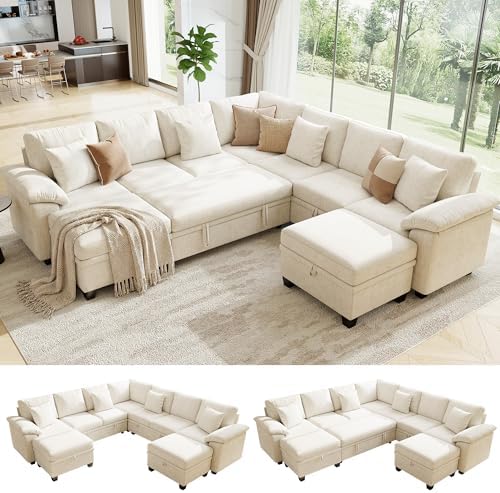 107.8" Oversized Modular Sectional Sofa by WorthFurni