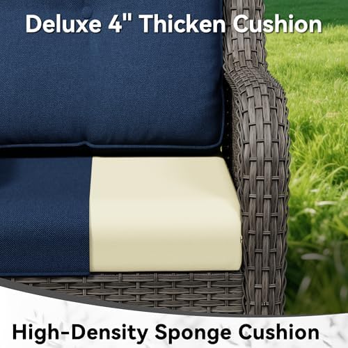 6 Piece Outdoor Wicker Patio Furniture Set, Outdoor Swivel Rocker Patio Chairs - Image 7
