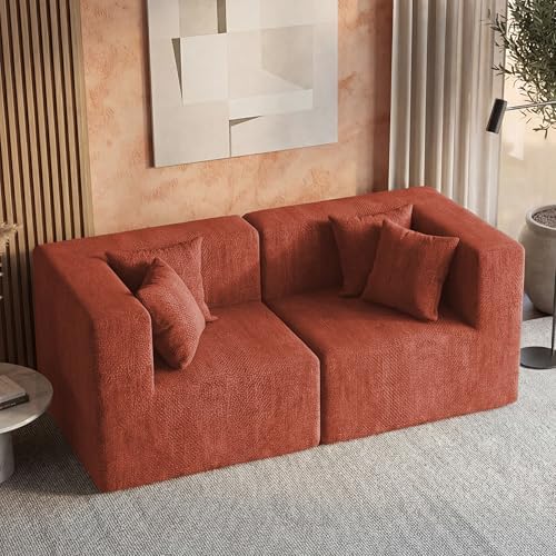 MONVANE 75" Loveseat Sofa, Comfy Chenille Modular Sectional Sofa - Image 5