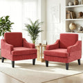 Set of 2 Accent Chair for Living Room, Mid-Century Arm Chair Chenille Fabric by GAOHAPY
