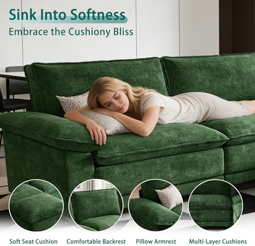 140" Modular Sectional Couch, U Shaped Cloud Sofa - Image 4