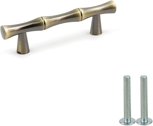 2PCS Bamboo Pull, Bronze Antique Brass Zinc Alloy Cabinet Handles, 2.5 Inch - Image 2