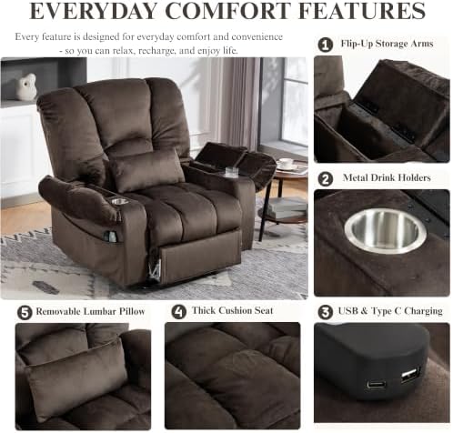 Heavy Duty 500 lbs Power Lift Recliner - Image 5
