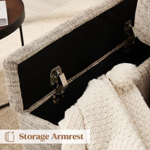 Accent Chairs with Armrest Storage, Modern Reading Chairs - Image 3