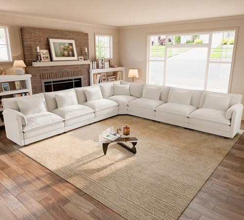 ELUCHANG 150" Oversized Modular Sectional Sofa, Comfy Chenille Cloud Couch by ELUCHANG