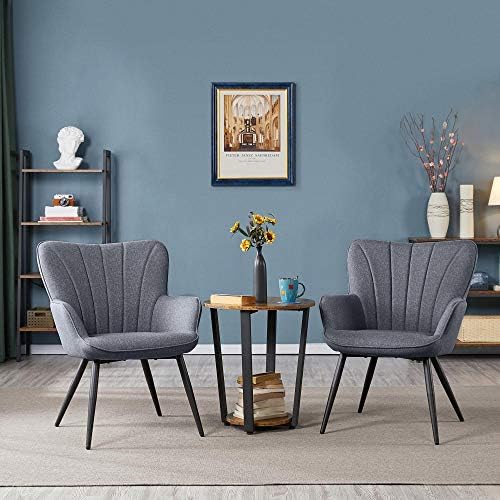 Yaheetech Accent Chairs Set of 2, Upholstered Armchairs - Image 2