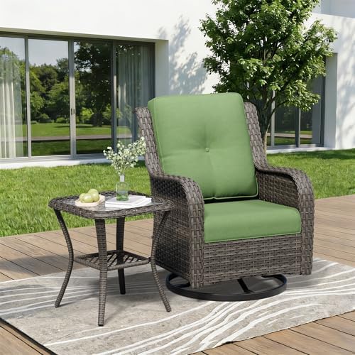 2 Pieces Outdoor Swivel Rocker Patio Chairs Set by Gardenbee