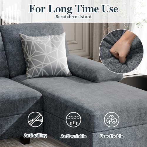 Sectional Couches for Living Room, U Shaped Couch 4 Seat Sectional Sofa - Image 7