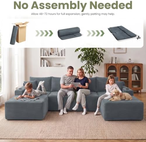 Yafylly 126" U Shaped Boneless Sectional Couch - Image 7