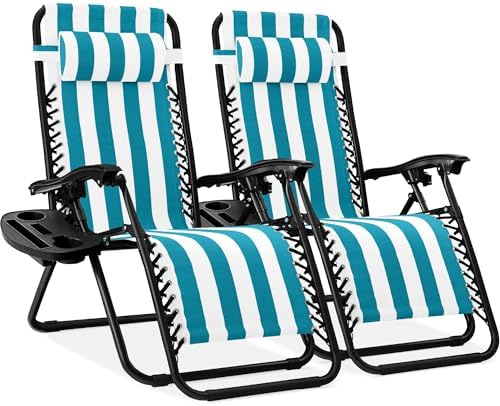Best Choice Products Zero Gravity Chair Recliner, Peacock Striped by BestChoiceProducts
