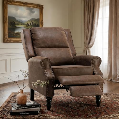 NicBex Oversized Leather Manual Single Lounge Recliner Chair Bed by NicBex