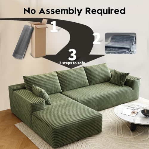 Settab 95" Boneless Couch Modular Sectional Sofa L-Shape Lounge Cloud Couch - Image 5