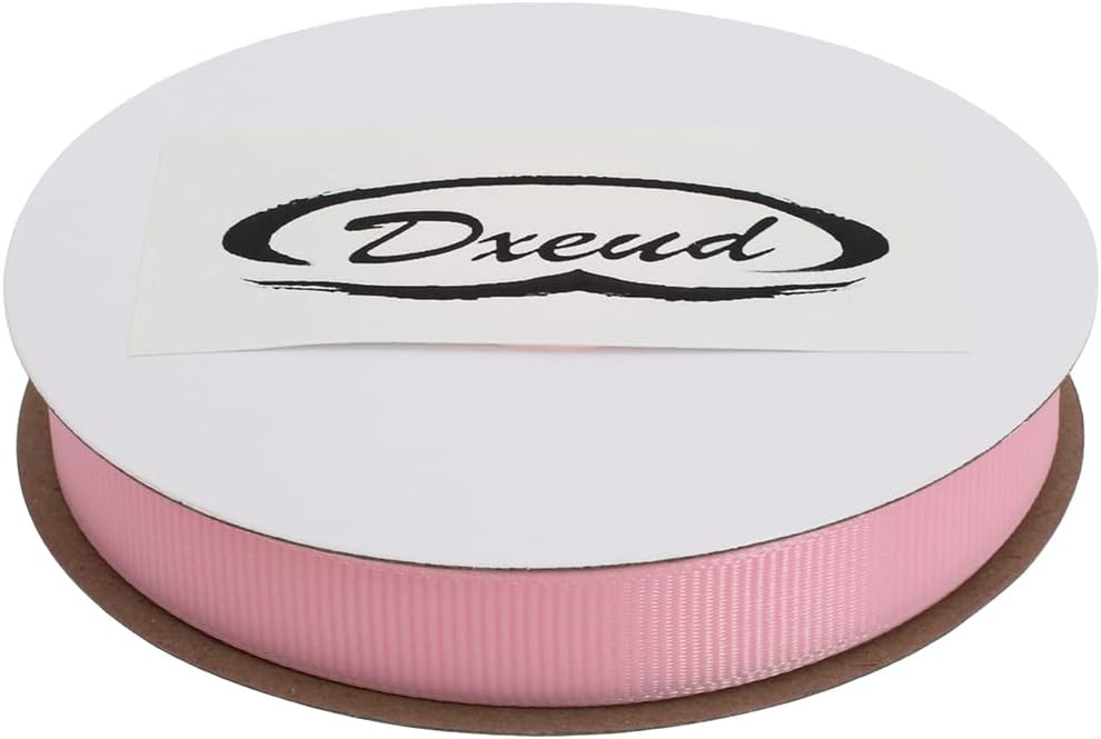 Solid Grosgrain Ribbon 25 Yard Each Roll 100% Polyester Woven Edge (1/2", Pink)