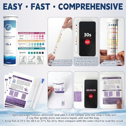 All-New 23 in 1 Drinking Water Testing Kit 158 Strips, Well Water Testing Kit & - Image 3