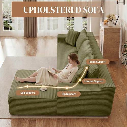 95" L Shaped Cloud Boneless Sectional Couches - Image 4