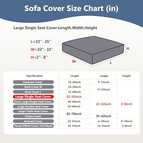 Yoovat Couch Cushion Covers for Sofa Couch Covers Wear-Resistant Universal Sofa - Image 3