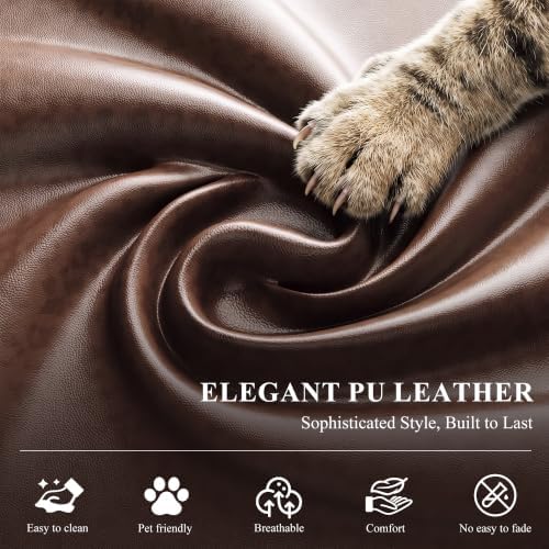 MALOL 51" Leather Loveseat Sofa - Image 5