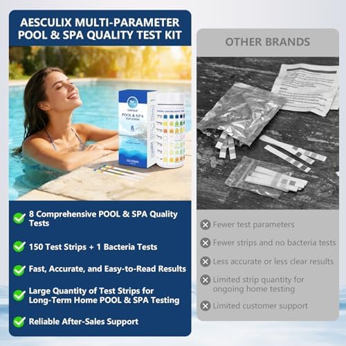 8-in-1 Pool Test Strips, 151 Strips Spa and Hot Tub Water Testing Kit, Pool - Image 4