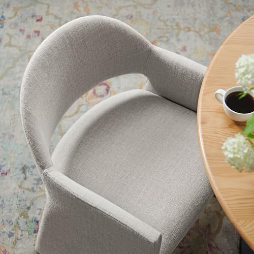 Modway Talia Upholstered Fabric Dining Armchair in Linen - Image 5